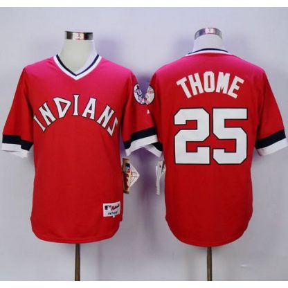 Cleveland Guardians #25 Jim Thome Red 1978 Turn Back The Clock Stitched MLB Jersey