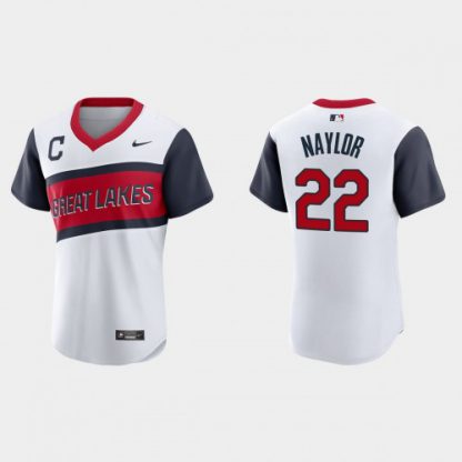 Cleveland Cleveland Guardians #22 Josh Naylor Men's Nike White 2021 Little League Class Authentic MLB Jersey