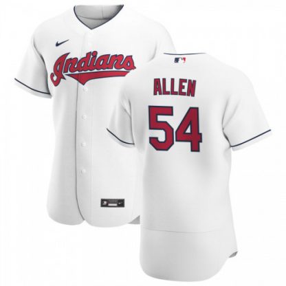 Cleveland Cleveland Guardians #54 Logan Allen Men's Nike White Home 2020 Authentic Team MLB Jersey