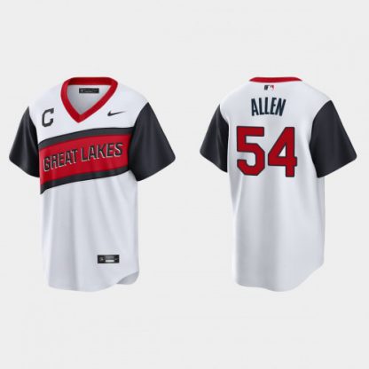 Cleveland Cleveland Guardians #54 Logan Allen Men's Nike White 2021 Little League Class Game MLB Jersey