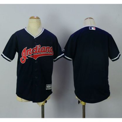 Cleveland Guardians Blank Navy Blue Cool Base Stitched Youth MLB Jersey