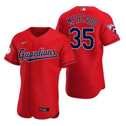 Cleveland Cleveland Guardians #35 Oscar Mercado Red Men's Nike 2022 Authentic Alternate MLB Jersey
