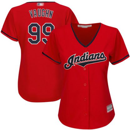 Cleveland Guardians #99 Ricky Vaughn Red Women's Stitched MLB Jersey