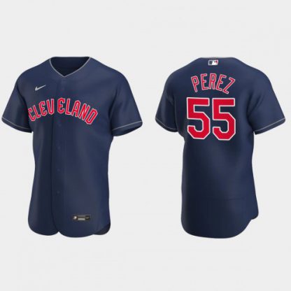 Cleveland Cleveland Guardians #55 Roberto Perez Men's Nike 2022 Authentic Alternate Stitched MLB Jersey - Navy