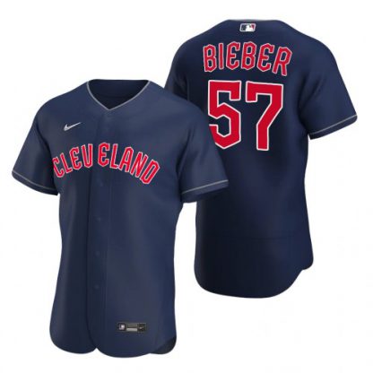 Cleveland Cleveland Guardians #57 Shane Bieber Navy Men's Nike 2022 Authentic Alternate MLB Jersey