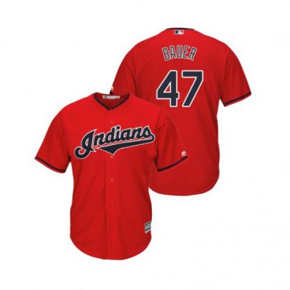 Cleveland Guardians #47 Trevor Bauer Scarlet Alternate 2019 Cool Base Stitched MLB Jersey