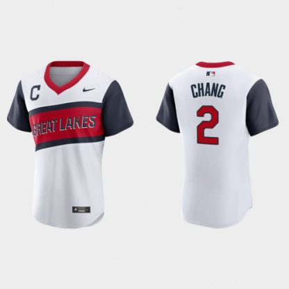 Cleveland Cleveland Guardians #2 Yu Chang Men's Nike White 2021 Little League Class Authentic MLB Jersey