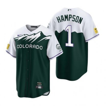 Colorado Colorado Rockies #1 Garrett Hampson Green Men's MLB Nike 2022 City Connect Game Jersey