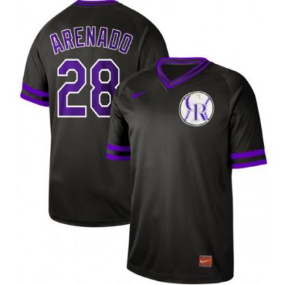 Nike Colorado Rockies #28 Nolan Arenado Black Authentic Cooperstown Collection Stitched MLB Jersey