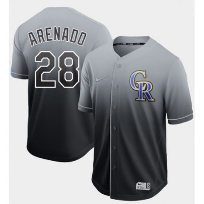 Nike Colorado Rockies #28 Nolan Arenado Black Fade Authentic Stitched MLB Jersey