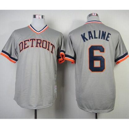Mitchell And Ness 1984 Detroit Tigers #6 Al Kaline Grey Throwback Stitched MLB Jersey