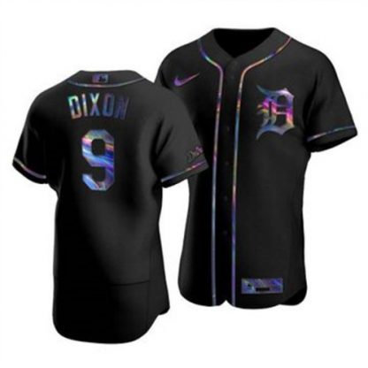 Detroit Detroit Tigers #9 Brandon Dixon Men's Nike Iridescent Holographic Collection MLB Jersey - Black
