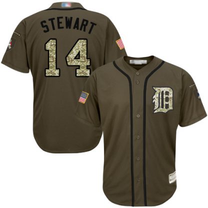 Detroit Tigers #14 Christin Stewart Green Salute to Service Stitched Youth MLB Jersey