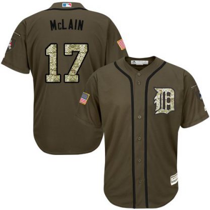 Detroit Tigers #17 Denny McLain Green Salute to Service Stitched MLB Jersey