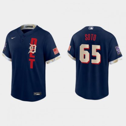 Detroit Detroit Tigers #65 Gregory Soto 2021 Mlb All Star Game Fan's Version Navy Jersey