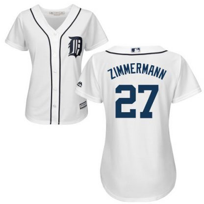 Detroit Tigers #27 Jordan Zimmermann White Home Women's Stitched MLB Jersey