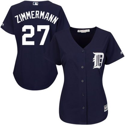 Detroit Tigers #27 Jordan Zimmermann Navy Blue Alternate Women's Stitched MLB Jersey