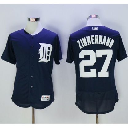 Detroit Tigers #27 Jordan Zimmermann Navy Blue Flexbase Authentic Collection Stitched MLB Jersey