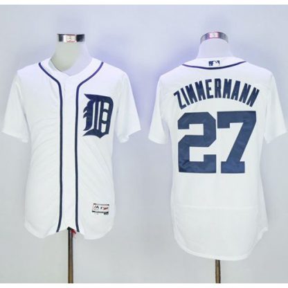 Detroit Tigers #27 Jordan Zimmermann White Flexbase Authentic Collection Stitched MLB Jersey
