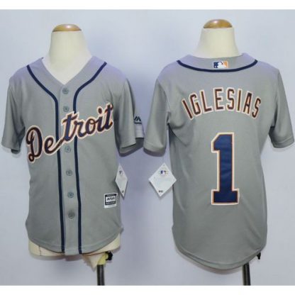 Detroit Tigers #1 Jose Iglesias Grey Cool Base Stitched Youth MLB Jersey