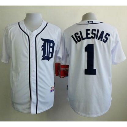 Detroit Tigers #1 Jose Iglesias White Cool Base Stitched MLB Jersey