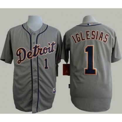Detroit Tigers #1 Jose Iglesias Grey Cool Base Stitched MLB Jersey