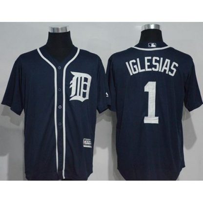 Detroit Tigers #1 Jose Iglesias Navy Blue New Cool Base Stitched MLB Jersey