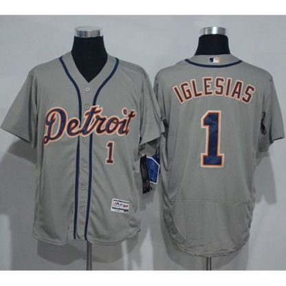 Detroit Tigers #1 Jose Iglesias Grey Flexbase Authentic Collection Stitched MLB Jersey