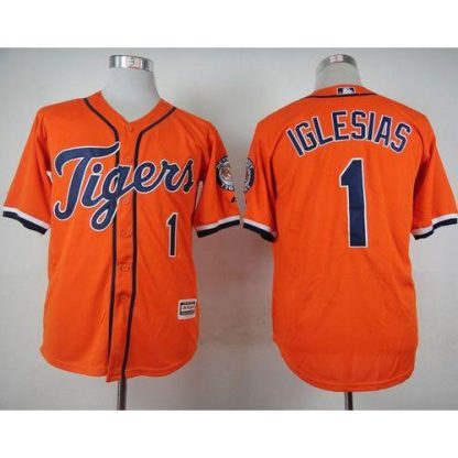 Detroit Tigers #1 Jose Iglesias Orange Cool Base Stitched MLB Jersey