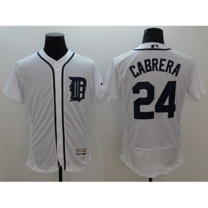 Detroit Tigers #24 Miguel Cabrera White Flexbase Authentic Collection Stitched MLB Jersey