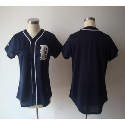 Detroit Tigers Blank Navy Blue Women's Fashion Stitched MLB Jersey