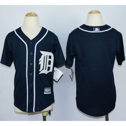 Detroit Tigers Blank Navy Blue Cool Base Stitched Youth MLB Jersey