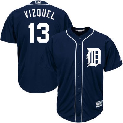 Detroit Tigers #13 Omar Vizquel Navy Blue Cool Base Stitched Youth MLB Jersey