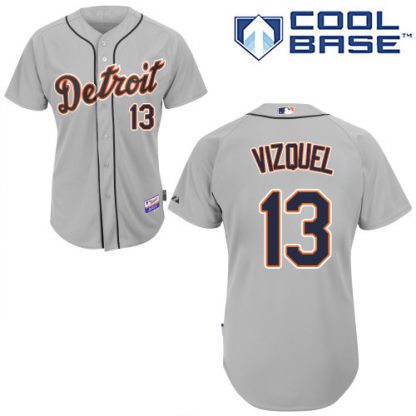 Detroit Tigers #13 Omar Vizquel Grey Cool Base Stitched Youth MLB Jersey