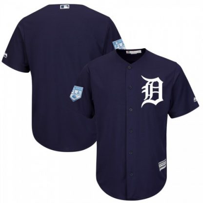 Detroit Tigers Blank Navy Blue 2019 Spring Training Cool Base Stitched MLB Jersey