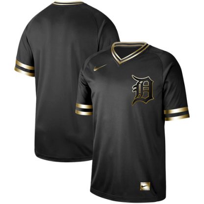 Nike Detroit Tigers Blank Black Gold Authentic Stitched MLB Jersey