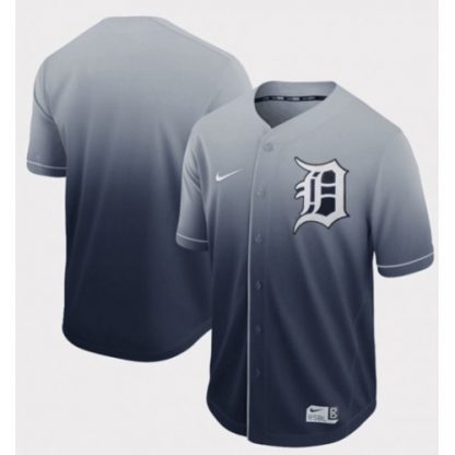 Nike Detroit Tigers Blank Navy Fade Authentic Stitched MLB Jersey