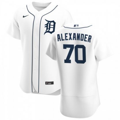 Detroit Detroit Tigers #70 Tyler Alexander Men's Nike White Home 2020 Authentic Player MLB Jersey