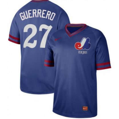 Nike Expos #27 Vladimir Guerrero Royal Authentic Cooperstown Collection Stitched MLB Jersey