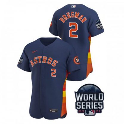 Houston Houston Astros #2 Alex Bregman Men's Nike 150th Anniversary 2021 World Series Authentic MLB Jersey - Navy