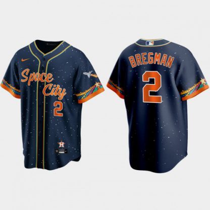 Houston Houston Astros #2 Alex Bregman Navy Men's Nike 2021 City Connect Replica MLB Jersey