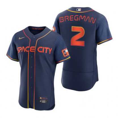 Houston Houston Astros #2 Alex Bregman Navy Men's Nike Authentic 2022 City Connect MLB Jersey