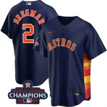 Houston Houston Astros #2 Alex Bregman Navy 2022 World Series Champions Stitched Men's Nike MLB Jersey