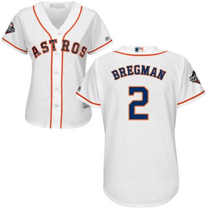 Houston Astros #2 Alex Bregman White Home 2019 World Series Bound Women's Stitched MLB Jersey