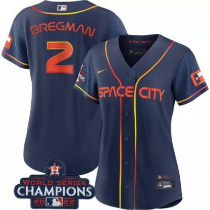 Houston Houston Astros #2 Alex Bregman Navy 2022 World Series Champions City Connect Stitched Men's Nike MLB Jersey