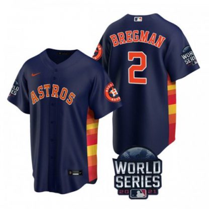 Houston Houston Astros #2 Alex Bregman Youth Nike 150th Anniversary 2021 World Series Authentic MLB Jersey - Navy