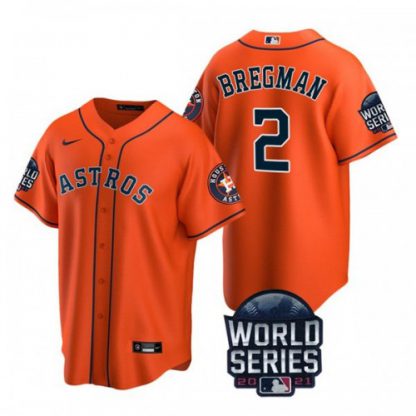Houston Houston Astros #2 Alex Bregman Youth Nike 150th Anniversary 2021 World Series Authentic MLB Jersey - Orange
