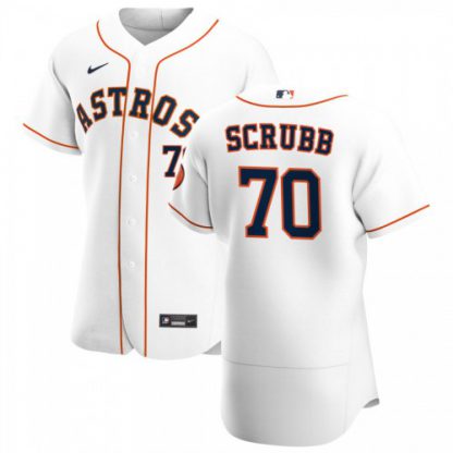 Houston Houston Astros #70 Andre Scrubb Men's Nike White Home 2020 Authentic Player MLB Jersey