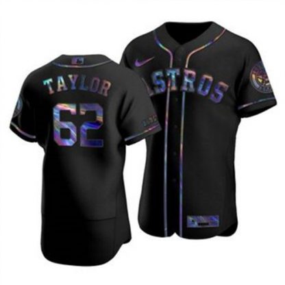 Houston Houston Astros #62 Blake Taylor Men's Nike Iridescent Holographic Collection MLB Jersey - Black