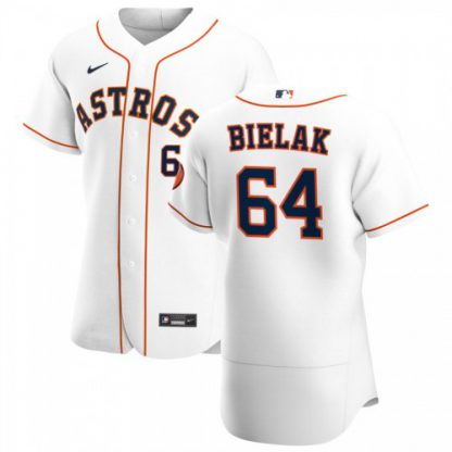 Houston Houston Astros #64 Brandon Bielak Men's Nike White Home 2020 Authentic Player MLB Jersey